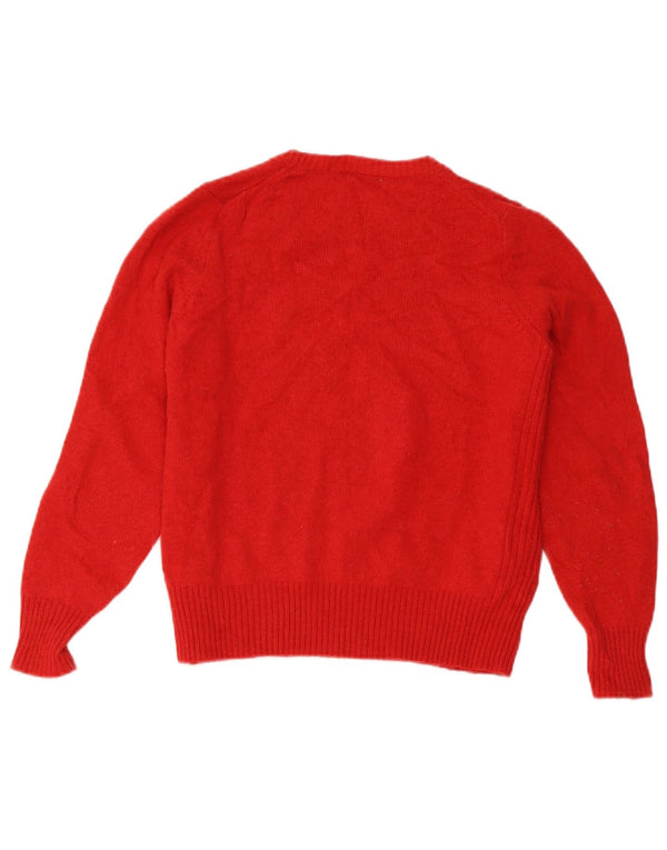 Marks & Spencer Pull col bateau pour femme UK 18 XL Laine d'agneau rouge