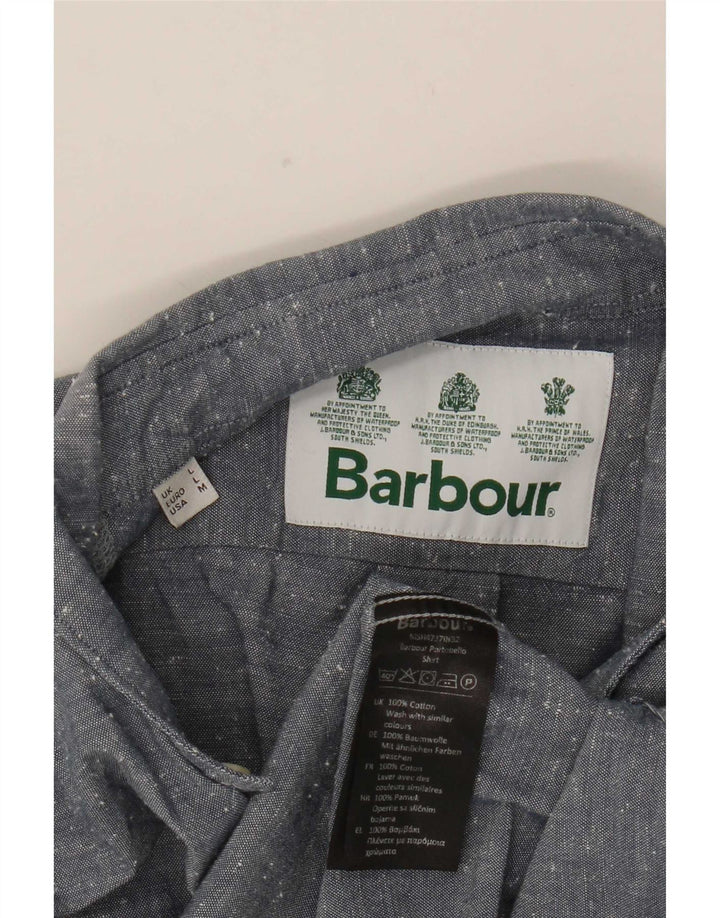 Barbour Chemise à manches courtes pour hommes Grand coton moucheté gris