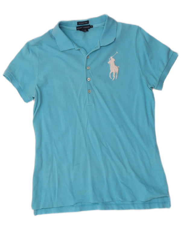 Ralph Lauren Polo skinny pour femme UK 14 Grand coton bleu