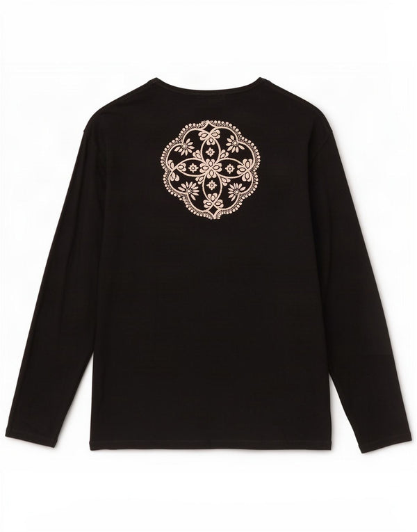 Desigual Haut graphique à manches longues pour femme UK 18 XL Noir Floral