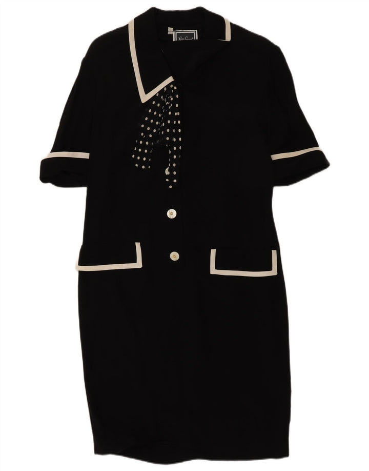 Luisa Spagnoli Robe chemise à nouer sur le devant pour femme IT 42 Noir moyen