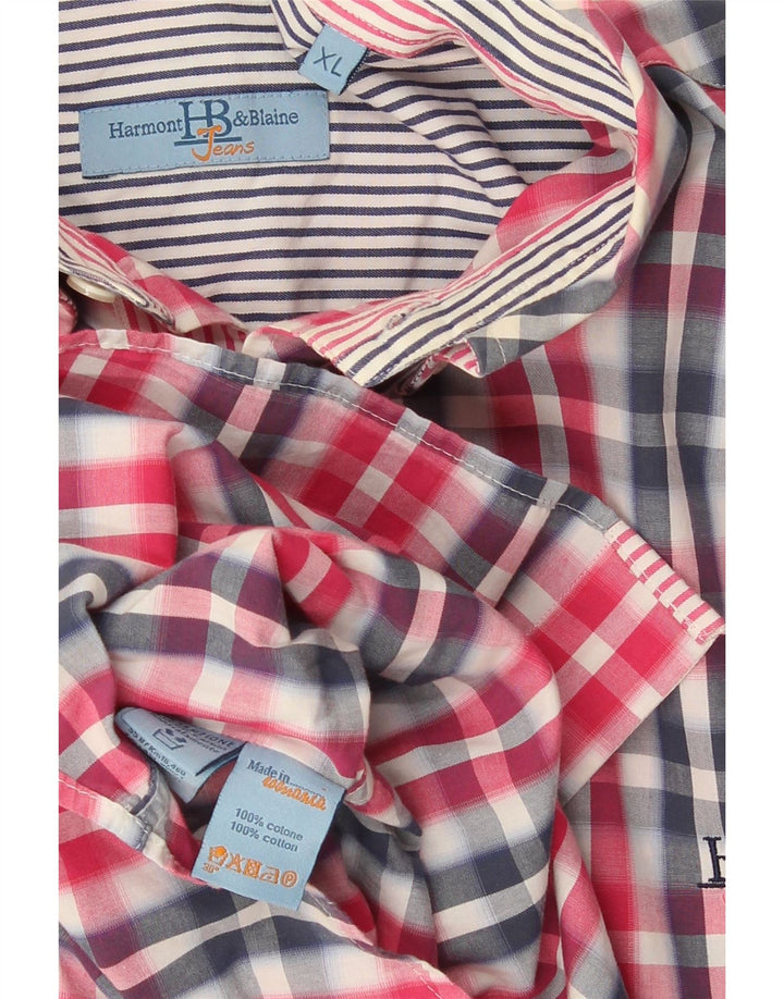 Harmont & Blaine Chemise Homme XL Rose Carreaux Coton