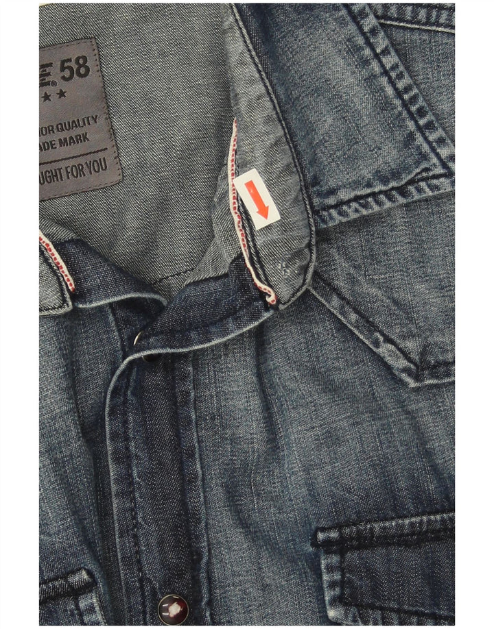 Chemise en jean homme Rifle grand coton bleu marine