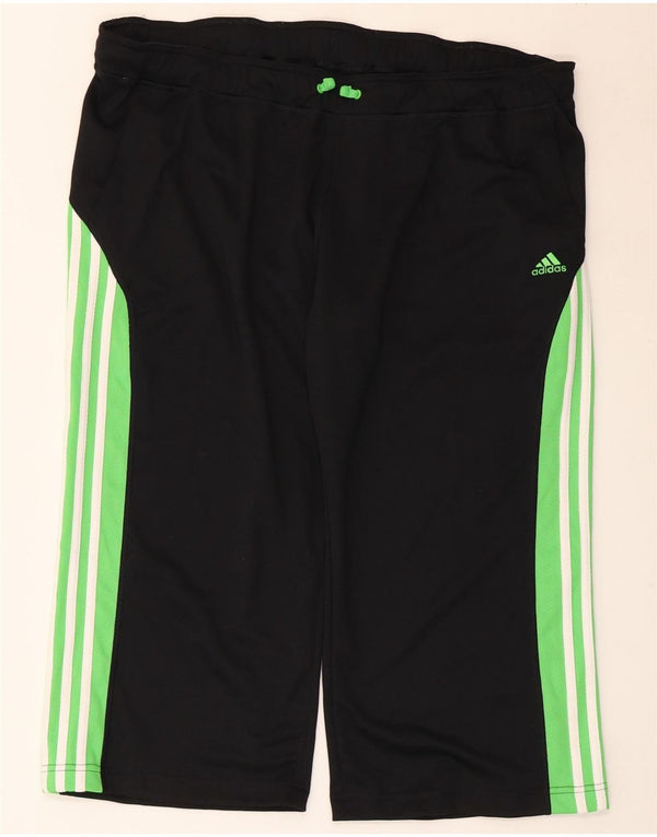 Adidas Pantalon de survêtement Capri pour femme UK 22 3XL Noir Colourblock