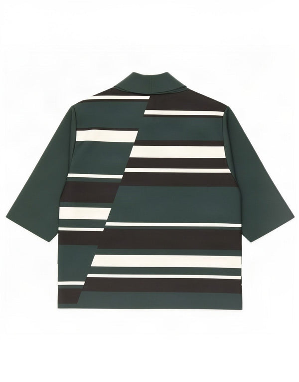 Zara Chemisier Femme Top UK 12 Polyester Colorblock Vert Moyen
