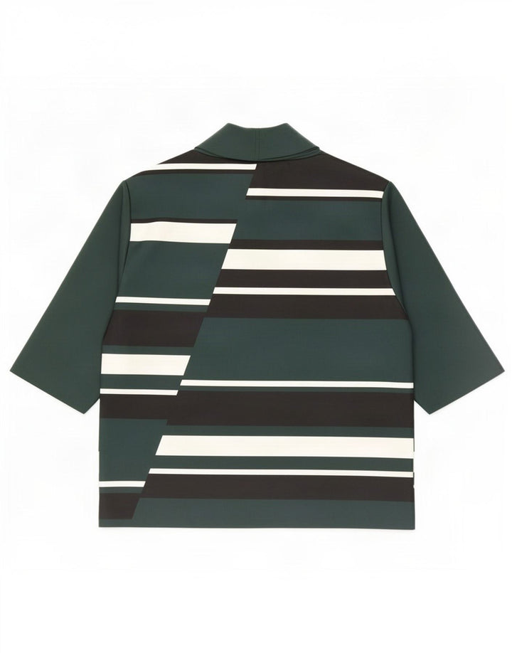 Zara Chemisier Femme Top UK 12 Polyester Colorblock Vert Moyen