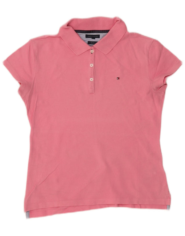 Tommy Hilfiger Polo Slim Fit pour femme UK 14 Large Rose Coton