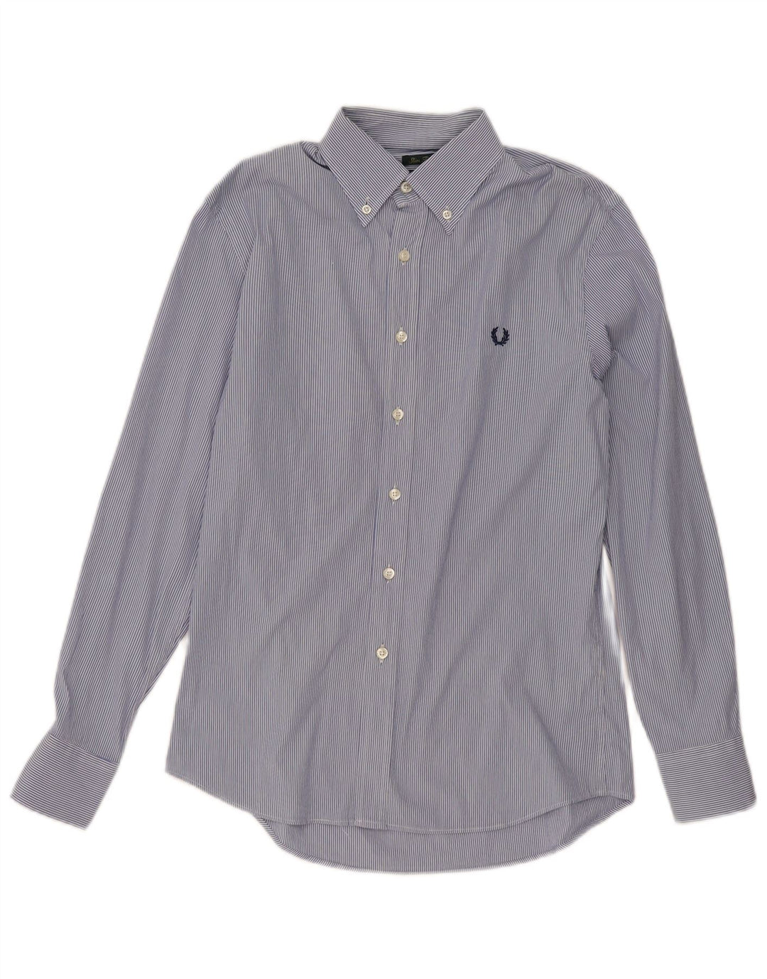 Fred Perry Chemise Slim Fit Homme Bleu Moyen Rayé Coton Classique
