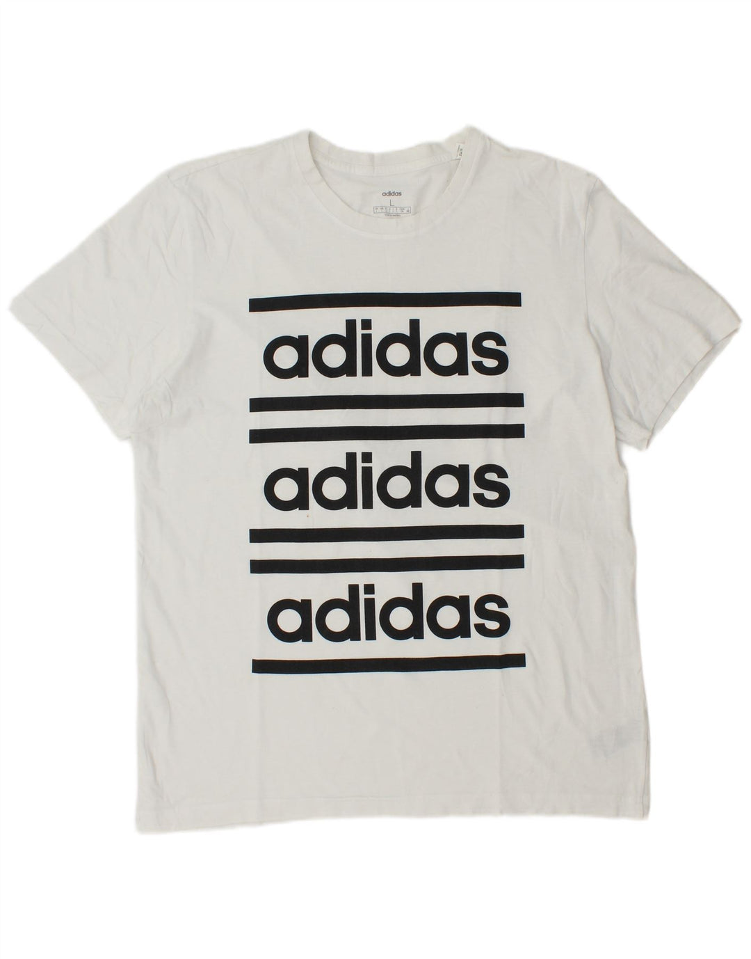 Adidas T-shirt graphique pour hommes, grand, en coton blanc