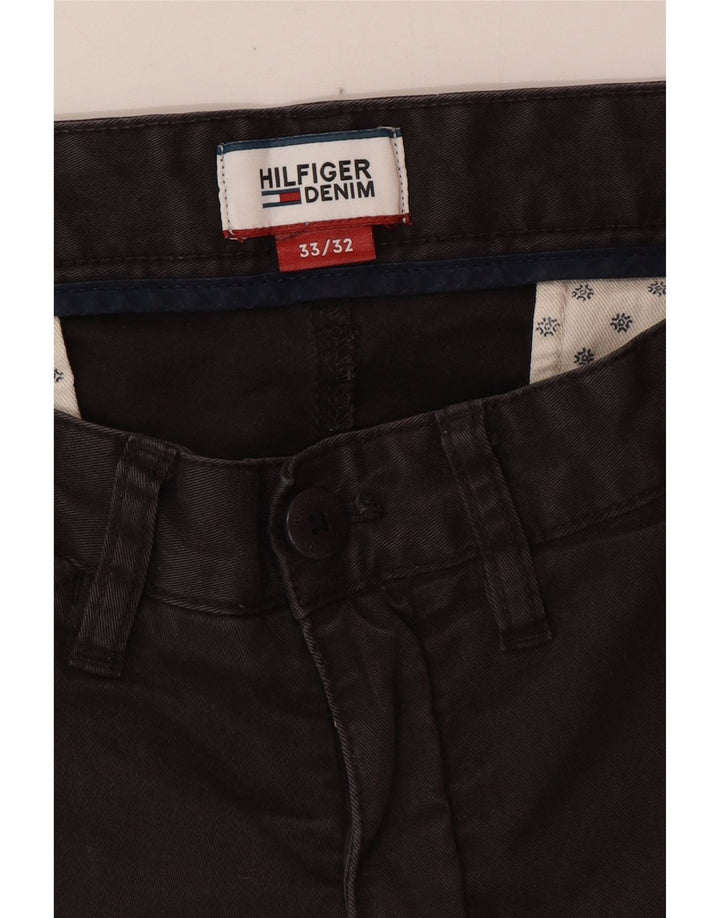 TOMMY HILFIGER Pantalon Chino Droit Homme W33 L32 Gris Coton