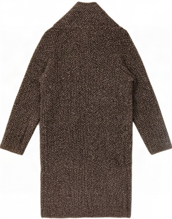 Zara Womens Oversize Open Overcoat UK 10 Petit Gris Acrylique