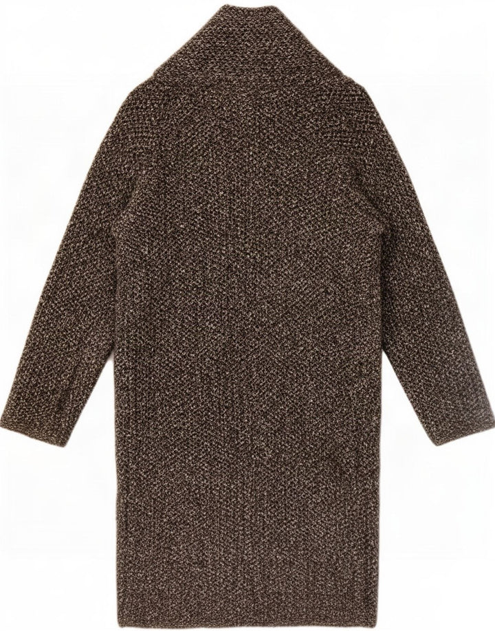 Zara Womens Oversize Open Overcoat UK 10 Petit Gris Acrylique