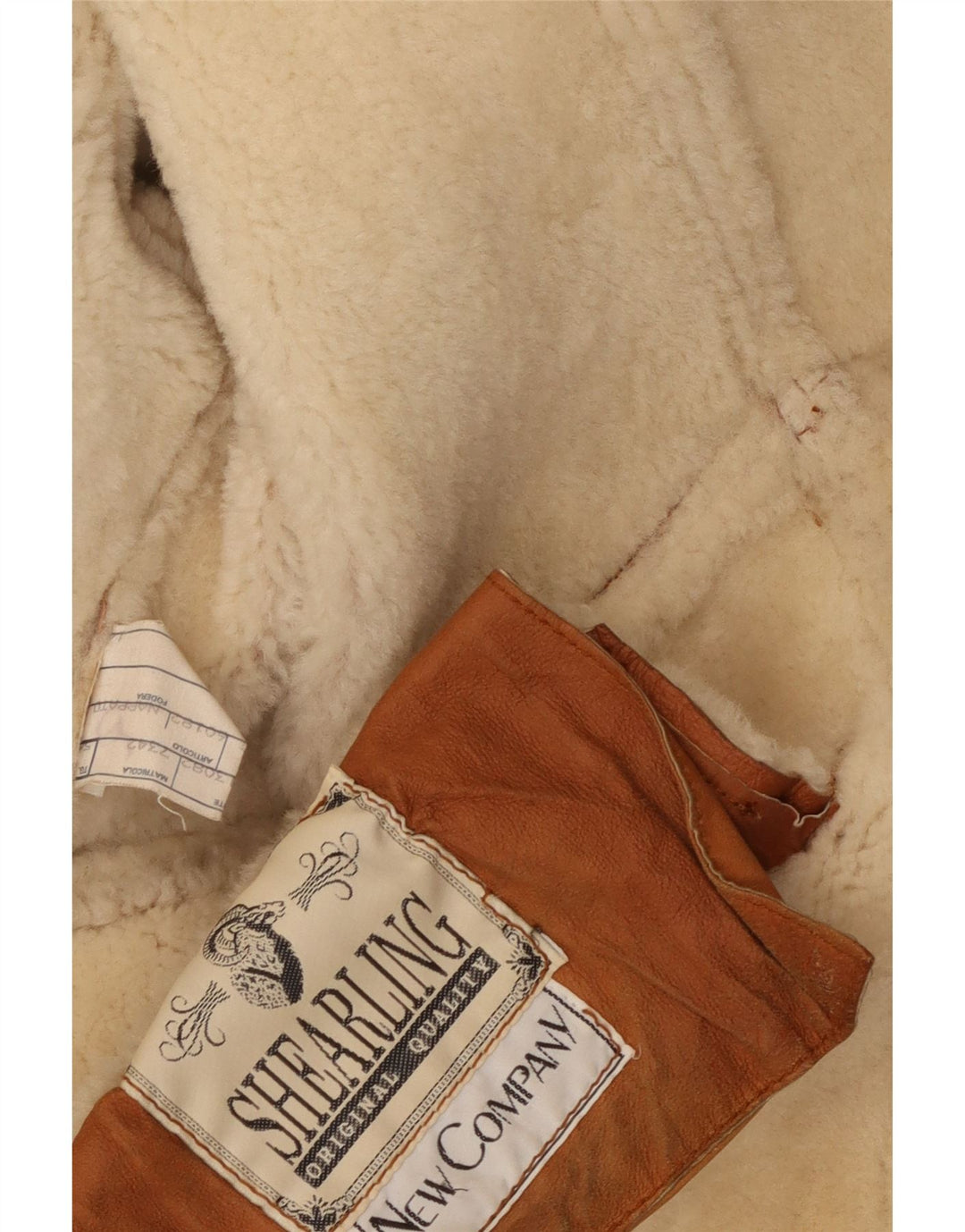 Veste Shearling Homme Vintage UK 40 Grand Cuir Marron