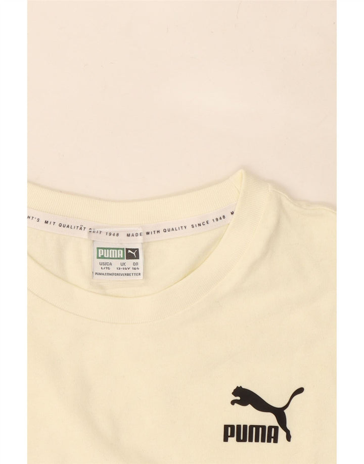 PUMA Girls T-Shirt Top 13-14 Years Off White Vintage Puma and Second-Hand Puma from Messina Hembry 