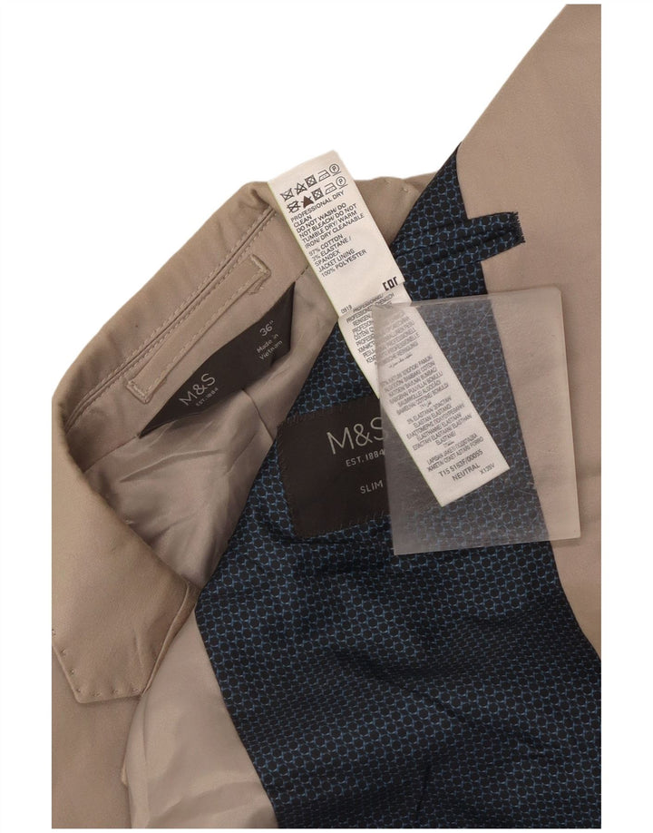 Marks & Spencer Veste blazer coupe slim à 2 boutons pour homme UK 36 Small Beige