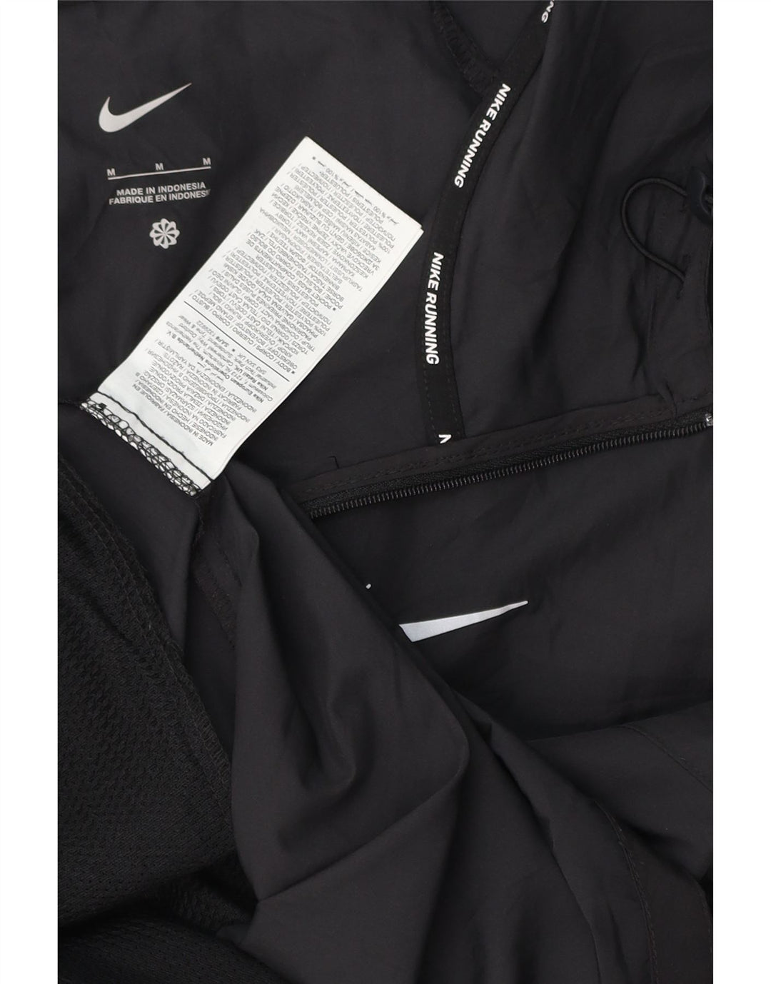 NIKE Veste de pluie surdimensionnée à capuche pour femme UK 14 Polyester noir moyen
