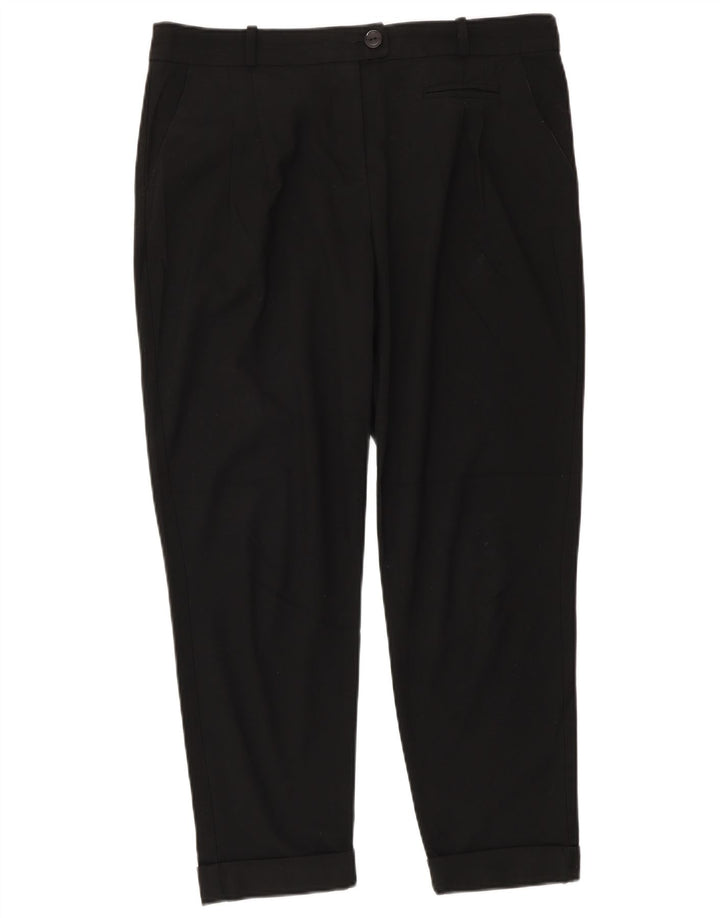 Zara Pantalon court fuselé pour femme EU 40 Medium W30 L25 Noir Polyester