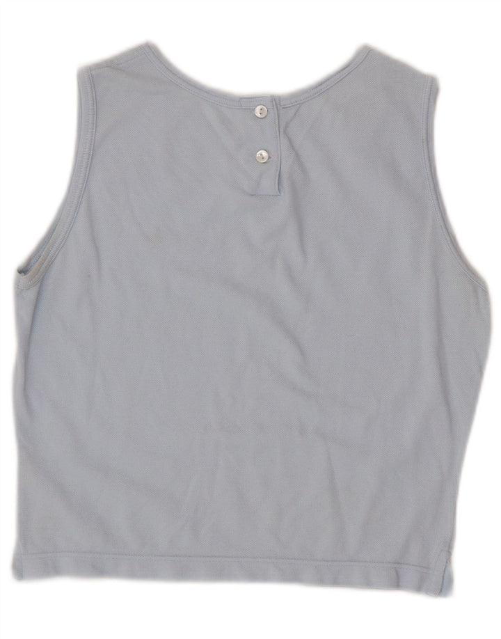 LACOSTE Femme Crop Vest Top Taille 40 Coton Bleu Moyen