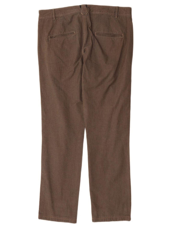 Zara Pantalon Chino Droit Homme EU 42 Large W32 L31 Marron Chevrons