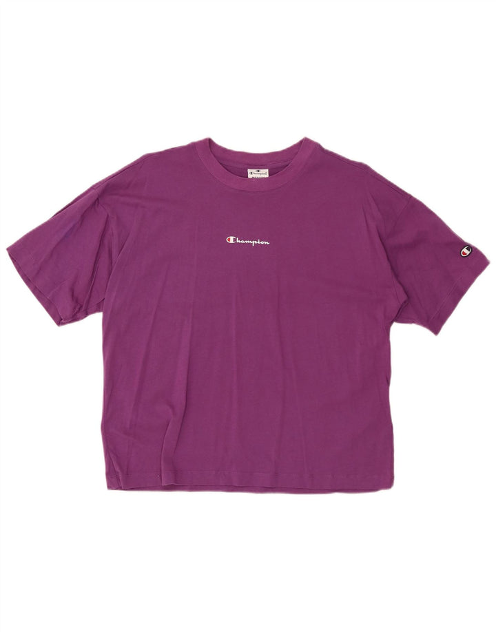 CHAMPION T-Shirt Graphique Femme UK 14 Coton Violet Moyen