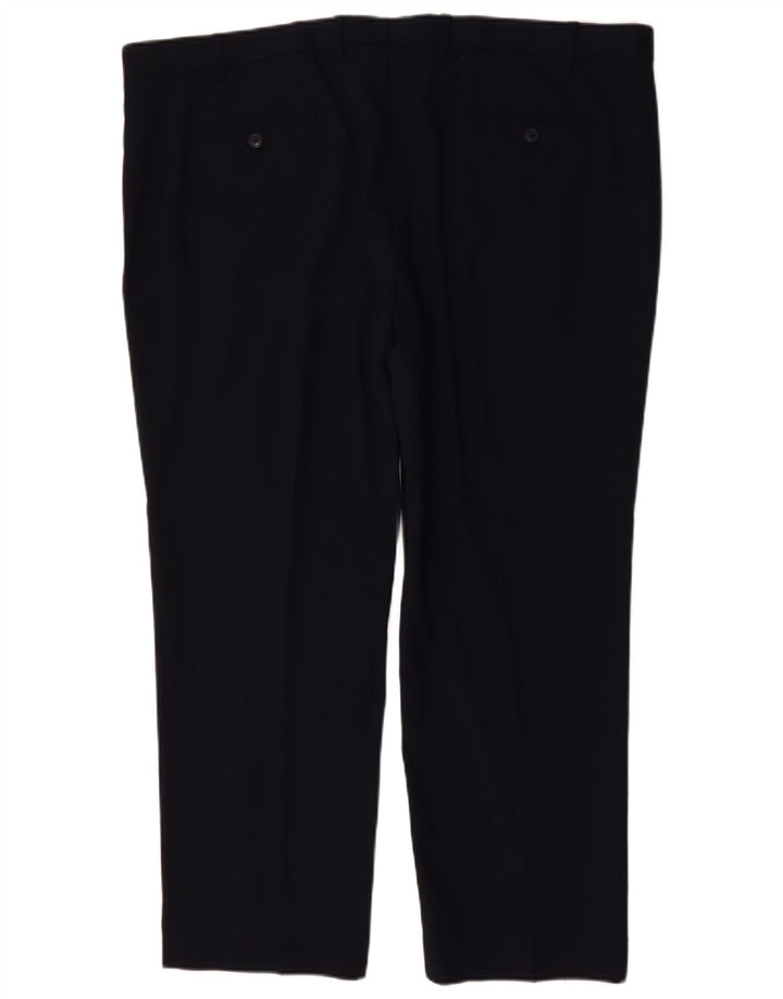 Marks & Spencer Pantalon de costume court coupe classique pour homme W46 L29 Bleu marine