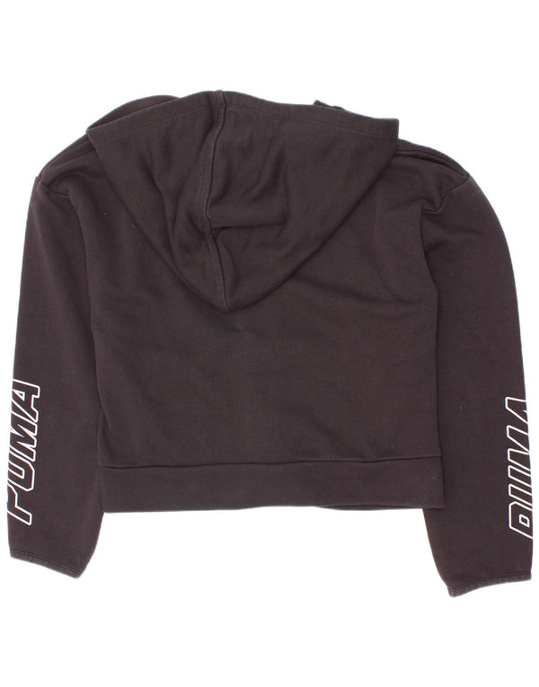 Puma Sweat à capuche graphique zippé fille 9-10 ans Noir Coton
