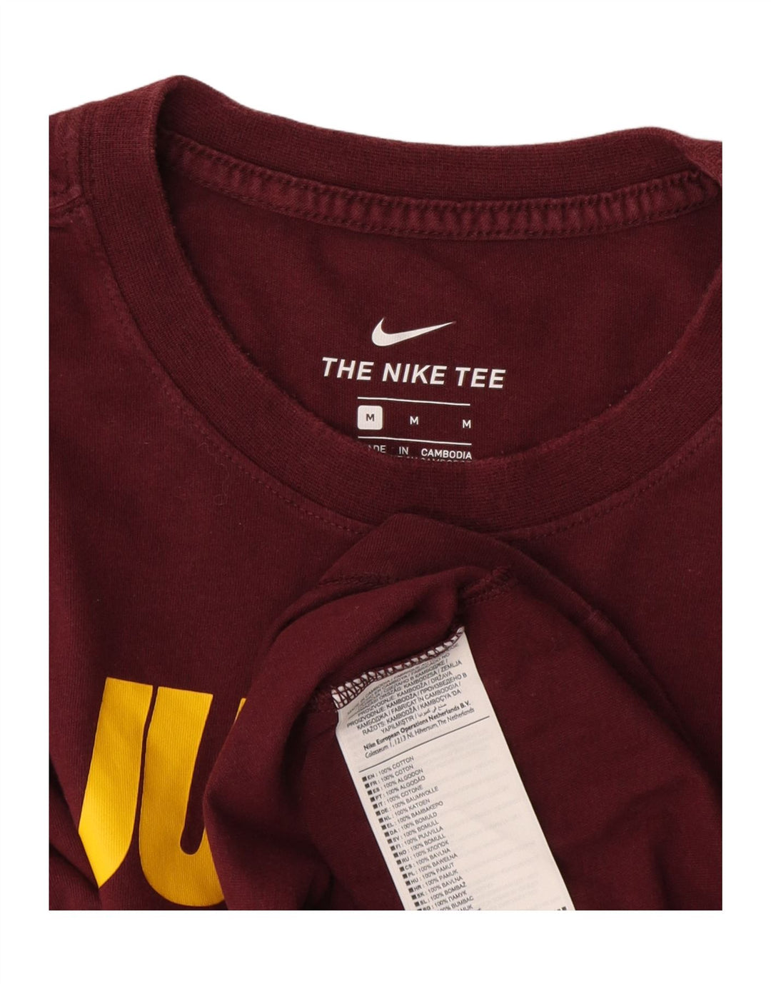 Nike T-shirt graphique pour homme en coton bordeaux moyen