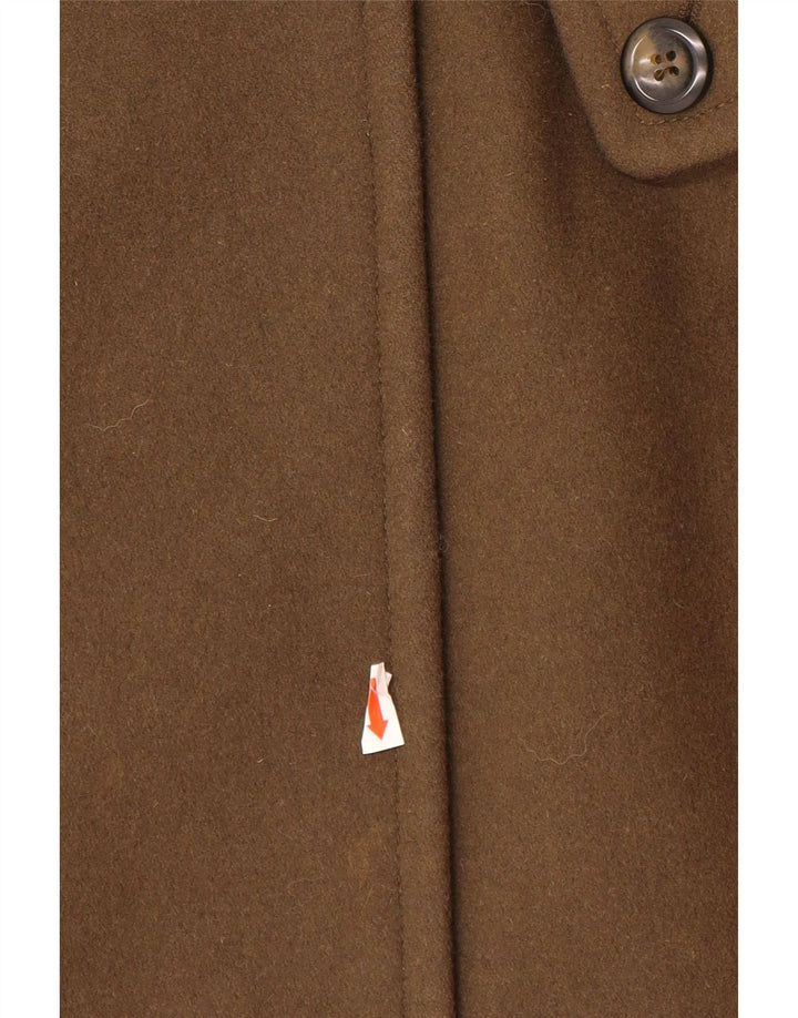 BENETTON Manteau Femme UK 8 Petite Laine Marron