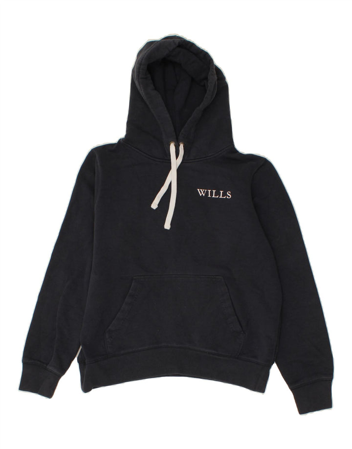 JACK WILLS Womens Hoodie Jumper UK 12 Medium Navy Blue Vintage Jack Wills and Second-Hand Jack Wills from Messina Hembry 