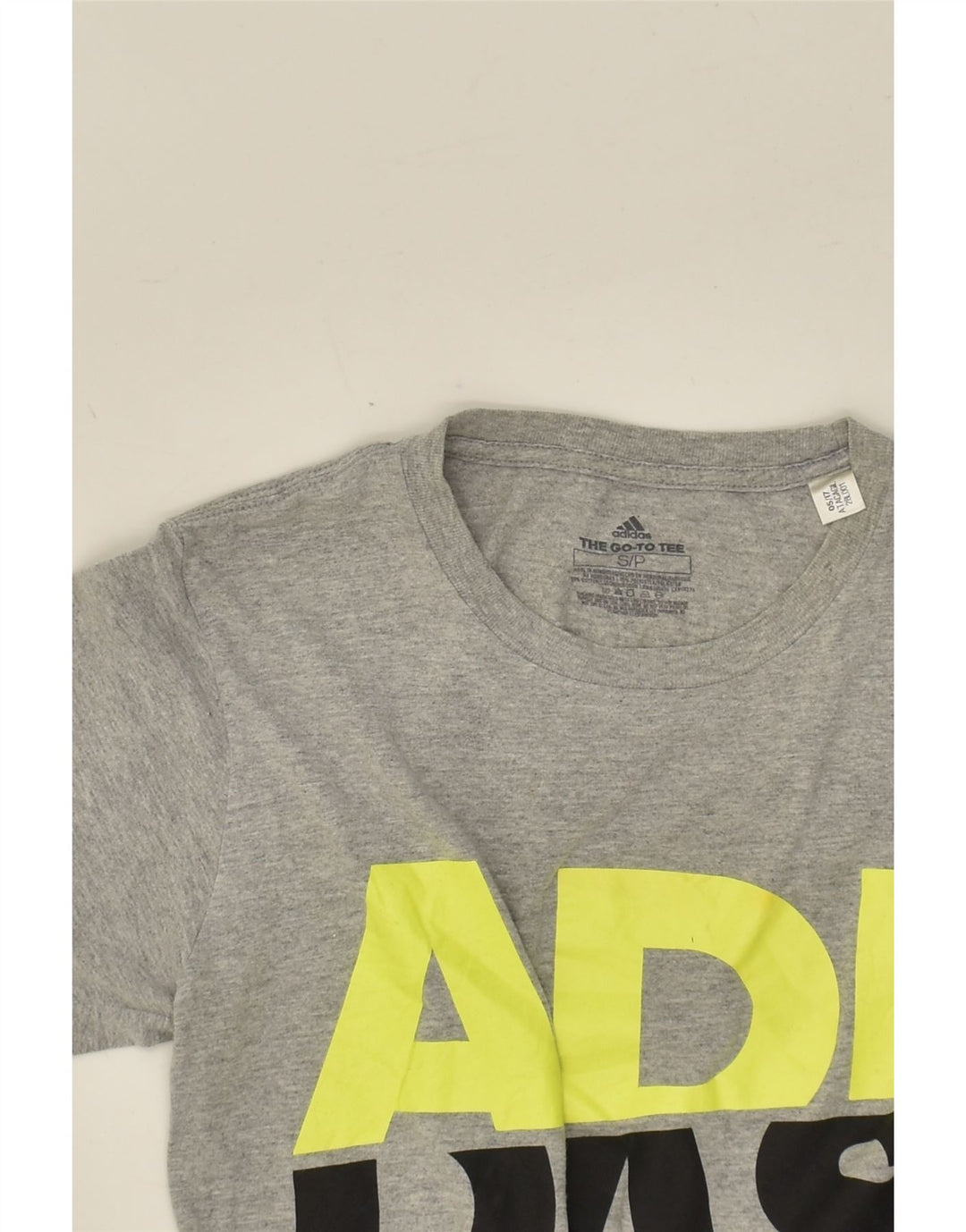 ADIDAS Mens Graphic T-Shirt Top Small Grey Cotton Vintage Adidas and Second-Hand Adidas from Messina Hembry 