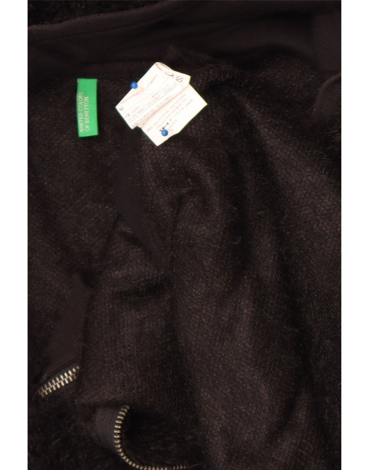 Benetton Veste polaire à capuche pour femme UK 44 Medium Noir Polyester