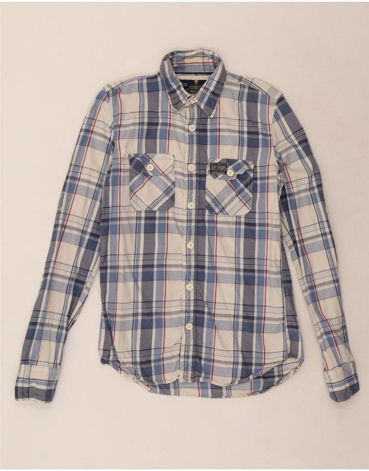Superdry Chemise en Flanelle Homme Bleu Moyen Carreaux