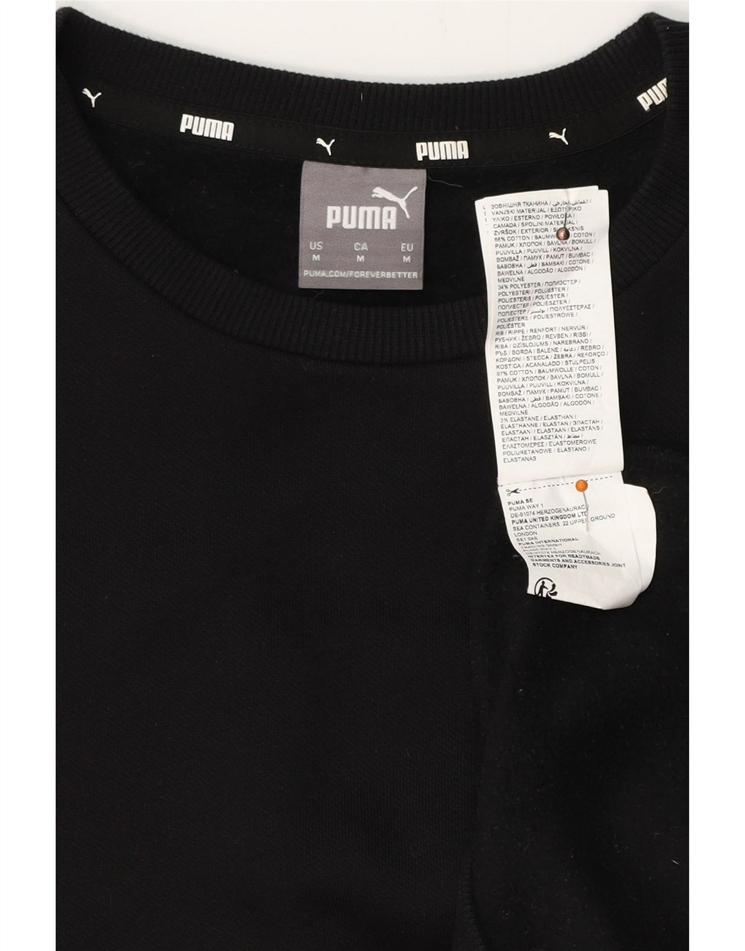 PUMA Sweat-shirt pour homme en coton noir moyen