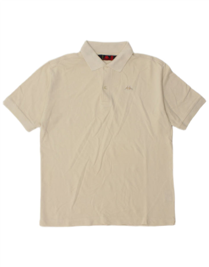 Kappa Polo Homme Blanc Cassé Moyen Coton