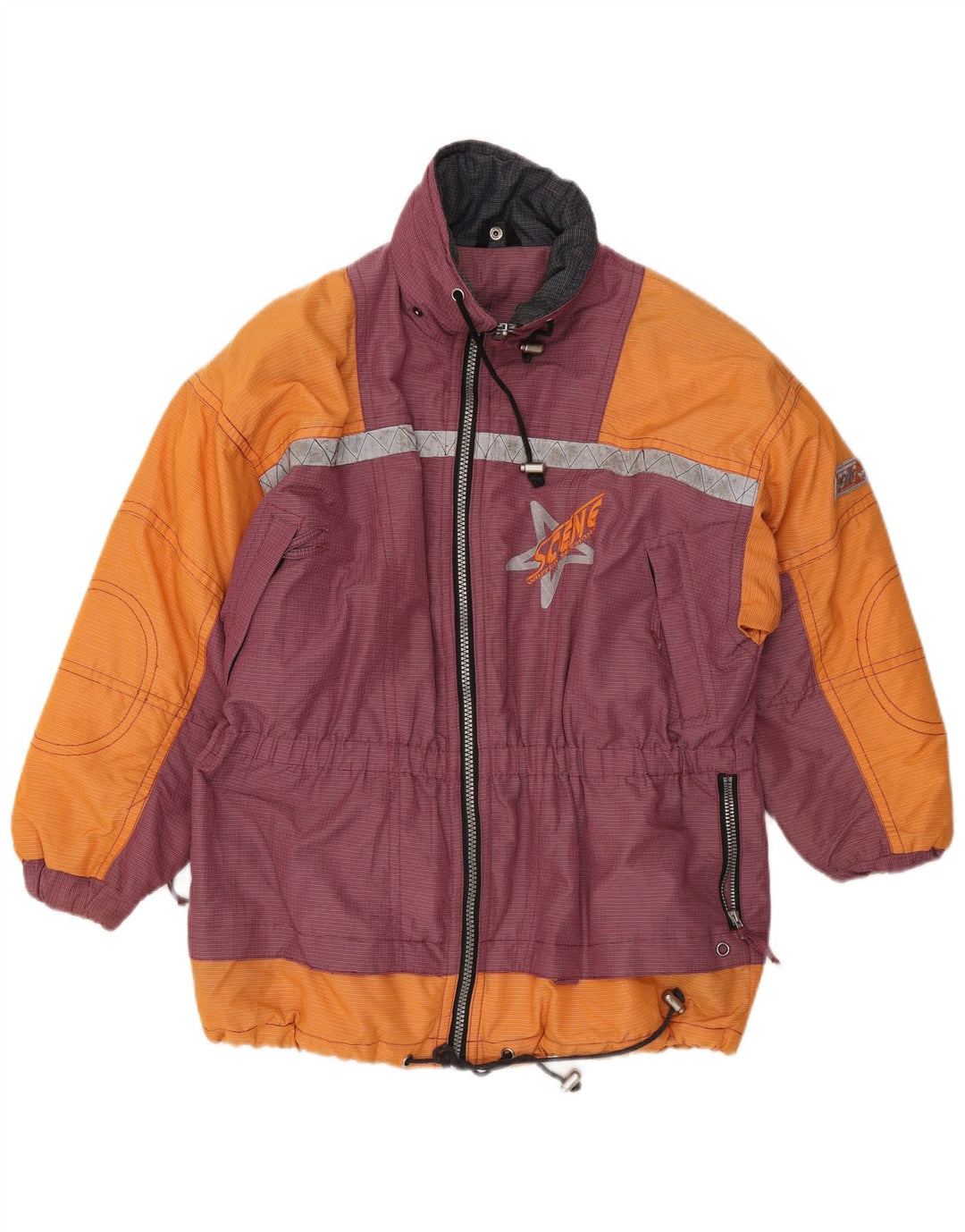 C&A Veste de ski pour homme UK 36 Small Orange Colourblock Nylon