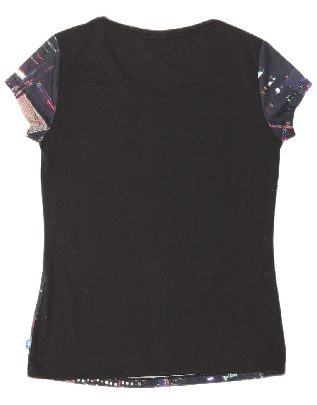 ADIDAS T-shirt graphique pour femme UK 10 Petit Bleu Géométrique