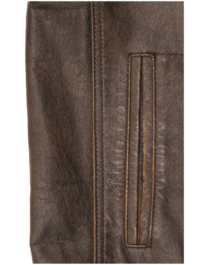 Route 66 Veste en cuir pour homme UK 40 Grand cuir marron