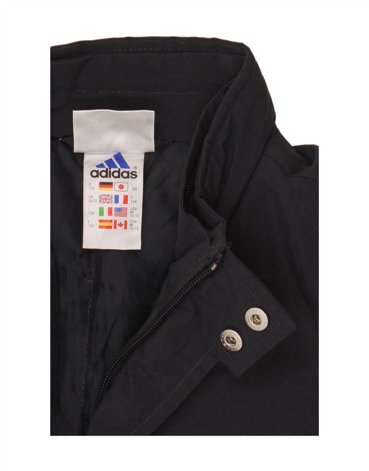 ADIDAS Boys Windbreaker Jacket 11-12 Years Navy Blue Polyester