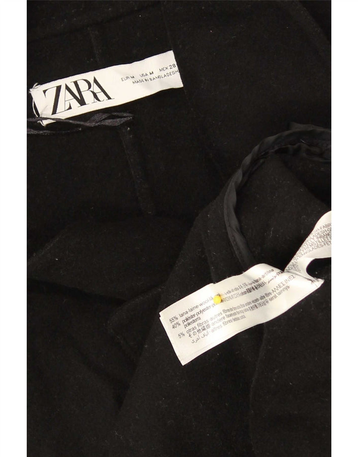 Zara Manteau surdimensionné pour femme UK 44 Laine noire moyenne