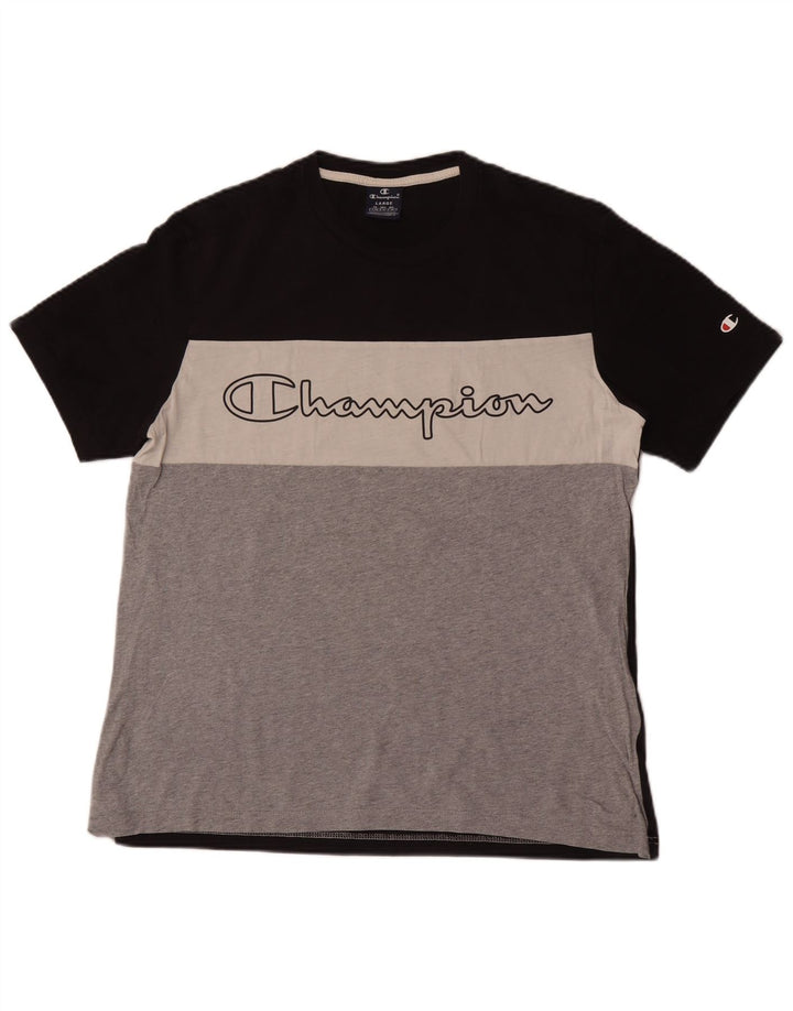 Champion T-Shirt Graphique Homme Grand Coton Colorblock Multicolore