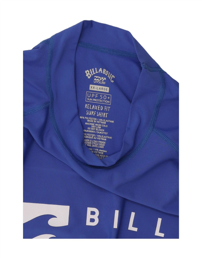 BILLABONG Mens Relaxed Fit Graphic T-Shirt Top 2XL Blue Polyester Vintage Billabong and Second-Hand Billabong from Messina Hembry 