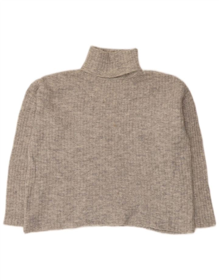 Massimo Dutti Pull surdimensionné à col roulé pour femme UK 10 Petit Gris
