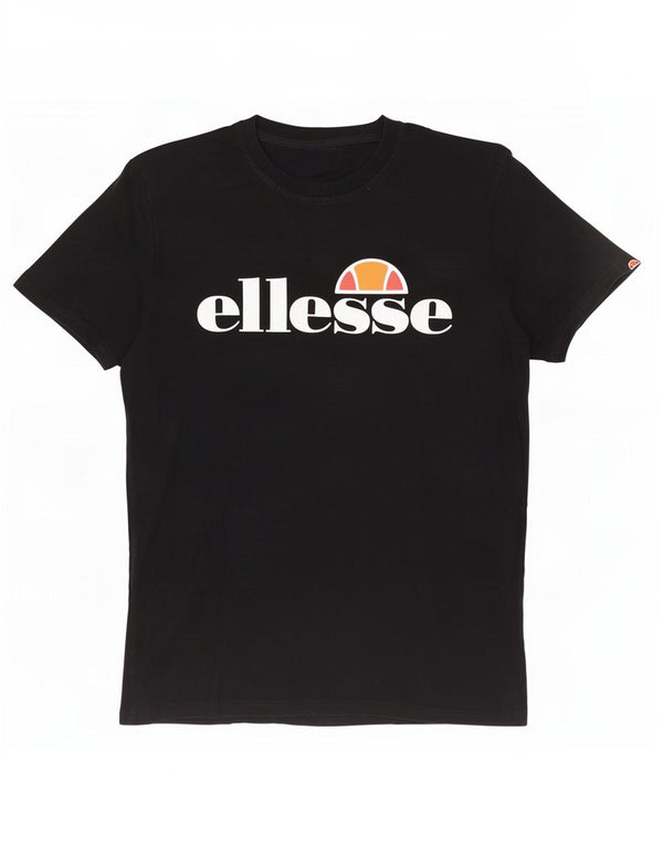 Ellesse Homme T-Shirt Graphique Haut Large Noir Coton