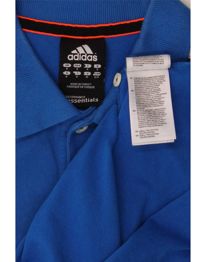Adidas Hommes Climalite Polo Petit Bleu Coton