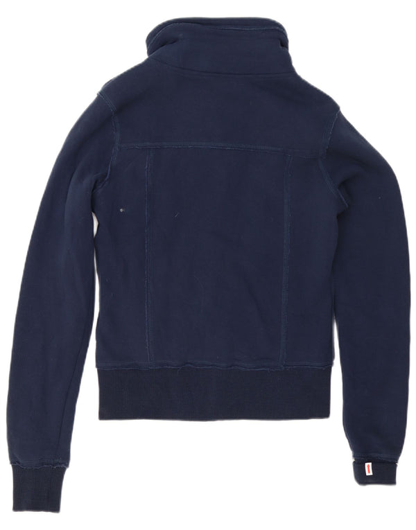 Carrera Femmes Sherpa Survêtement Top Veste UK 10 Petit Bleu Marine Coton