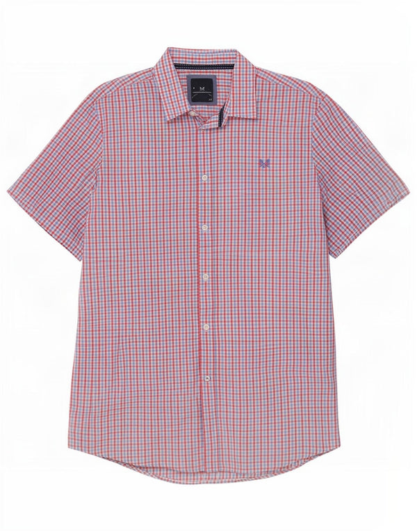 Crew Clothing Chemise à manches courtes pour homme 2XL Rouge à carreaux en coton