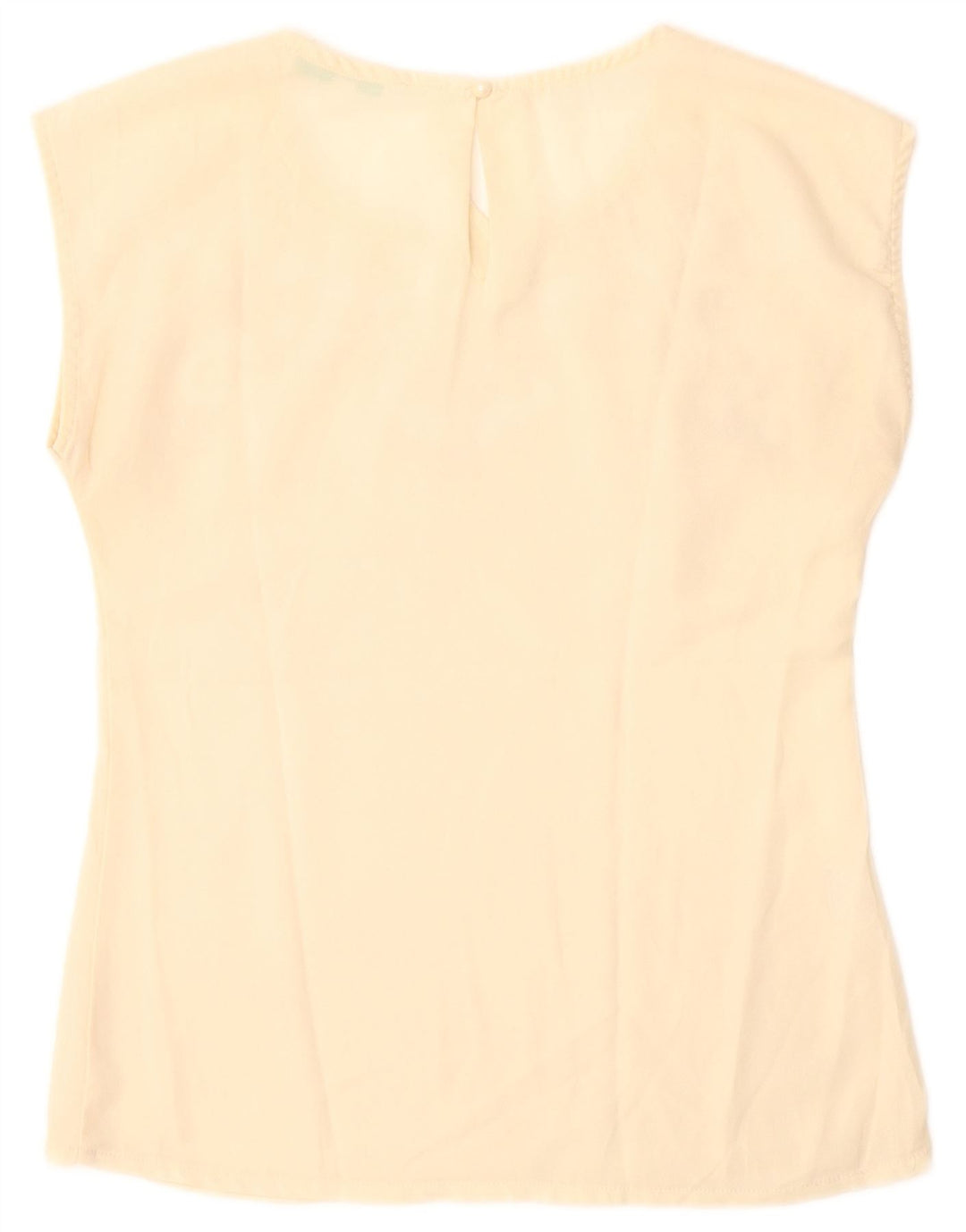 chemisier femme vintage Top UK 12 Polyester floral beige moyen