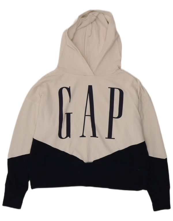 Gap Pull à capuche surdimensionné graphique pour femme UK 14 Medium White Colourblock