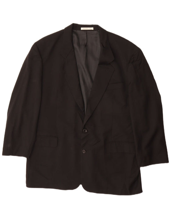 HUGO BOSS Veste Blazer 2 Boutons Homme EU 56 3XL Noir Laine Vierge