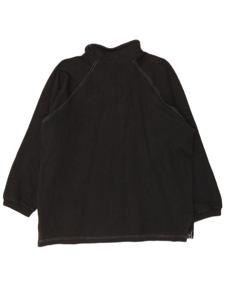 Champion Sweat-shirt graphique à col zippé pour homme en coton noir moyen